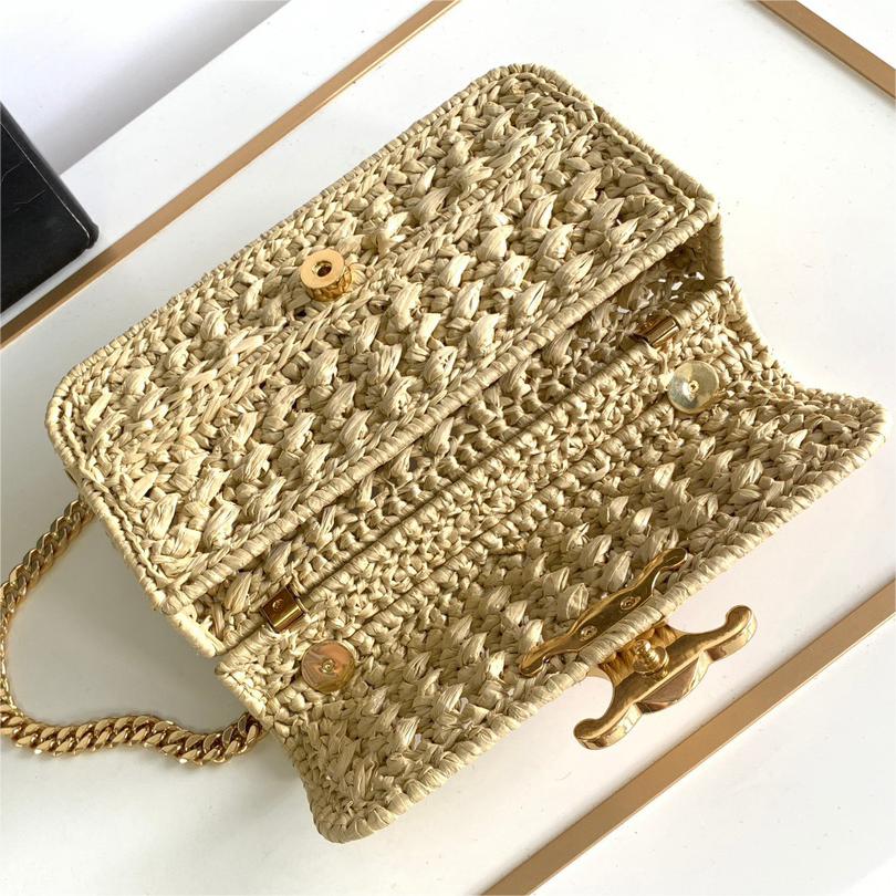 Celine-Trimhe plant woven chain handbag