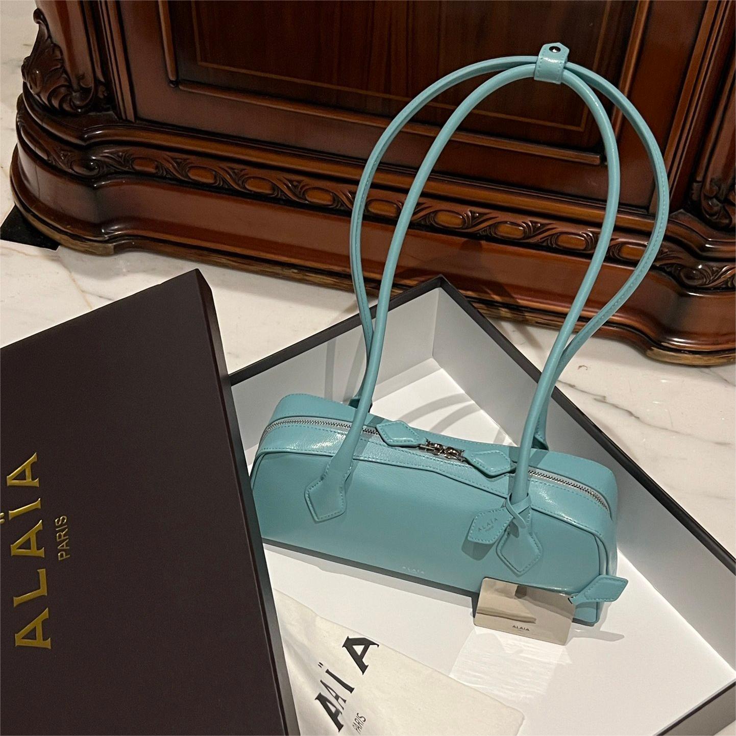Alaia-LE TECKEL SMALL BAG IN GOATSKIN Blue