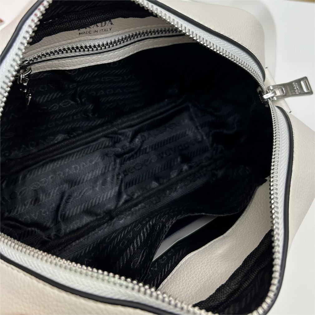 Prada-Imported deer skin pattern cowhide diagonal cross bag