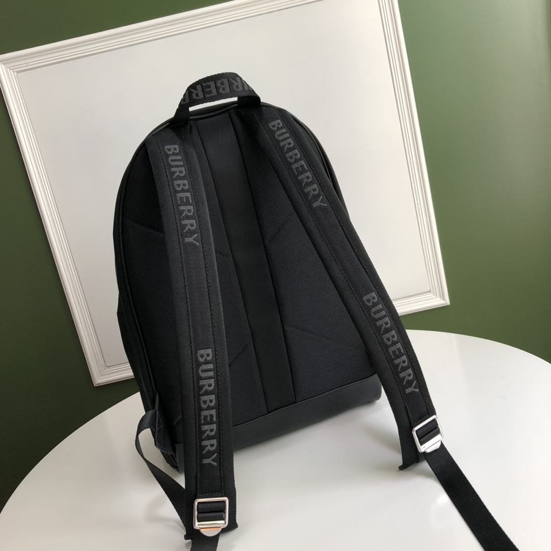 Burberry-Bur letter jacquard woven logo nylon backpack