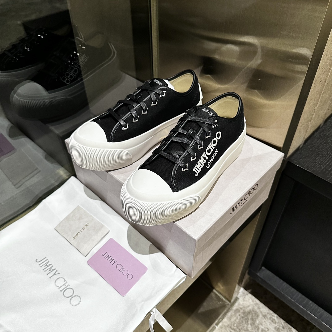 Jimmy Choo-Canvas casual white shoes