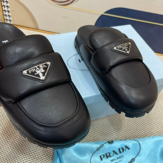 Prada-Sponge Bubble Bread Slippers