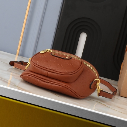 LV-Embossed Soft Grain Cowhide Mini Handbag