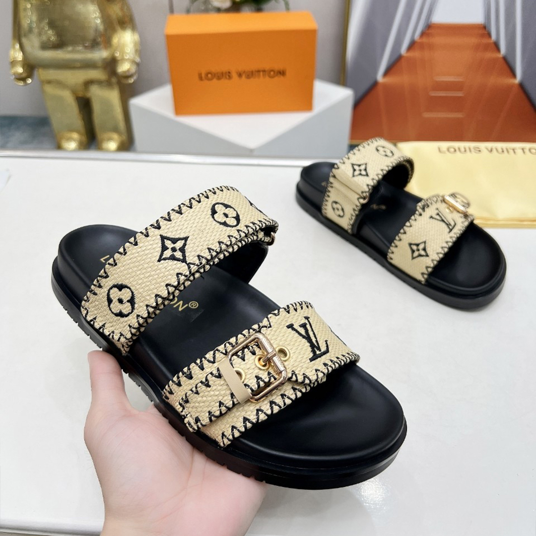 LV-Knitted Embroidered Slippers