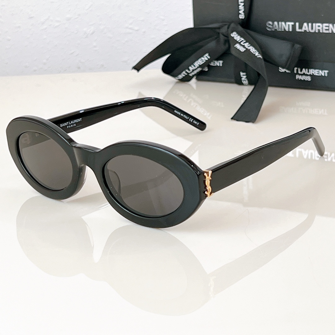YSL-Cat Eye Round Frame Sunglasses