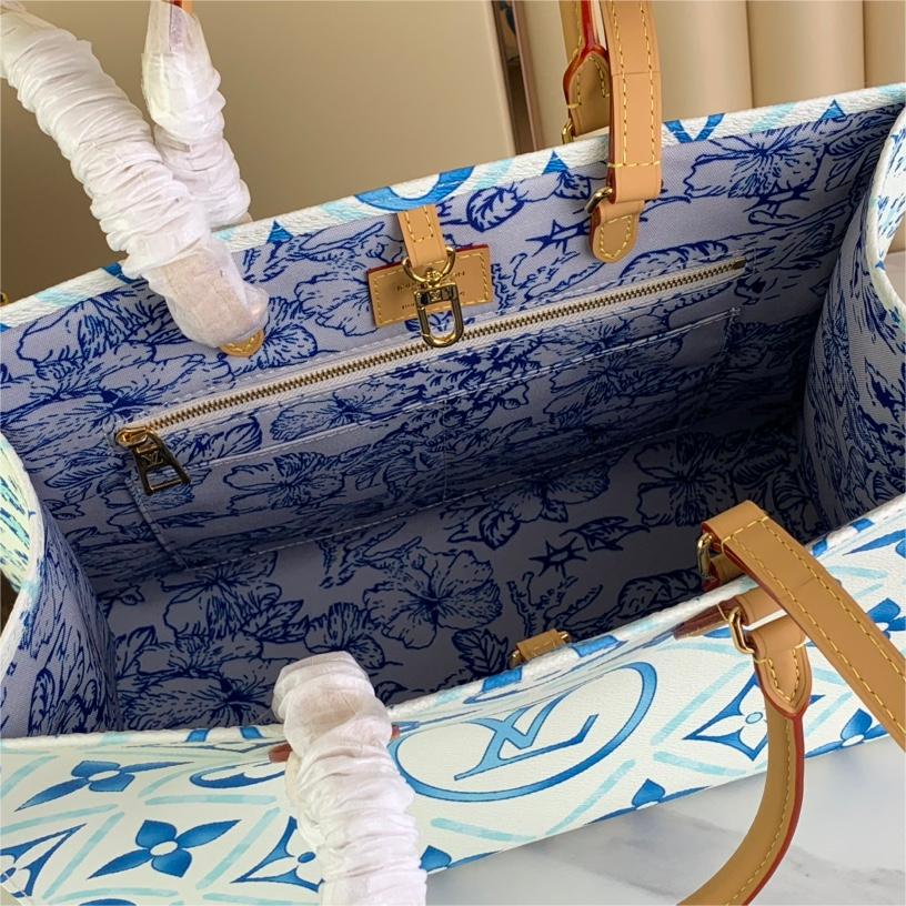 LV-by the Pool on the Go Medium Blue Tote Bag