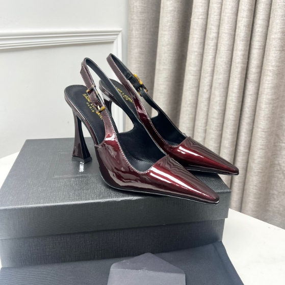 YSL-Mirad Open Bead Back Empty Hardware Buckle High Heels