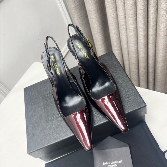 YSL-Mirad Open Bead Back Empty Hardware Buckle High Heels