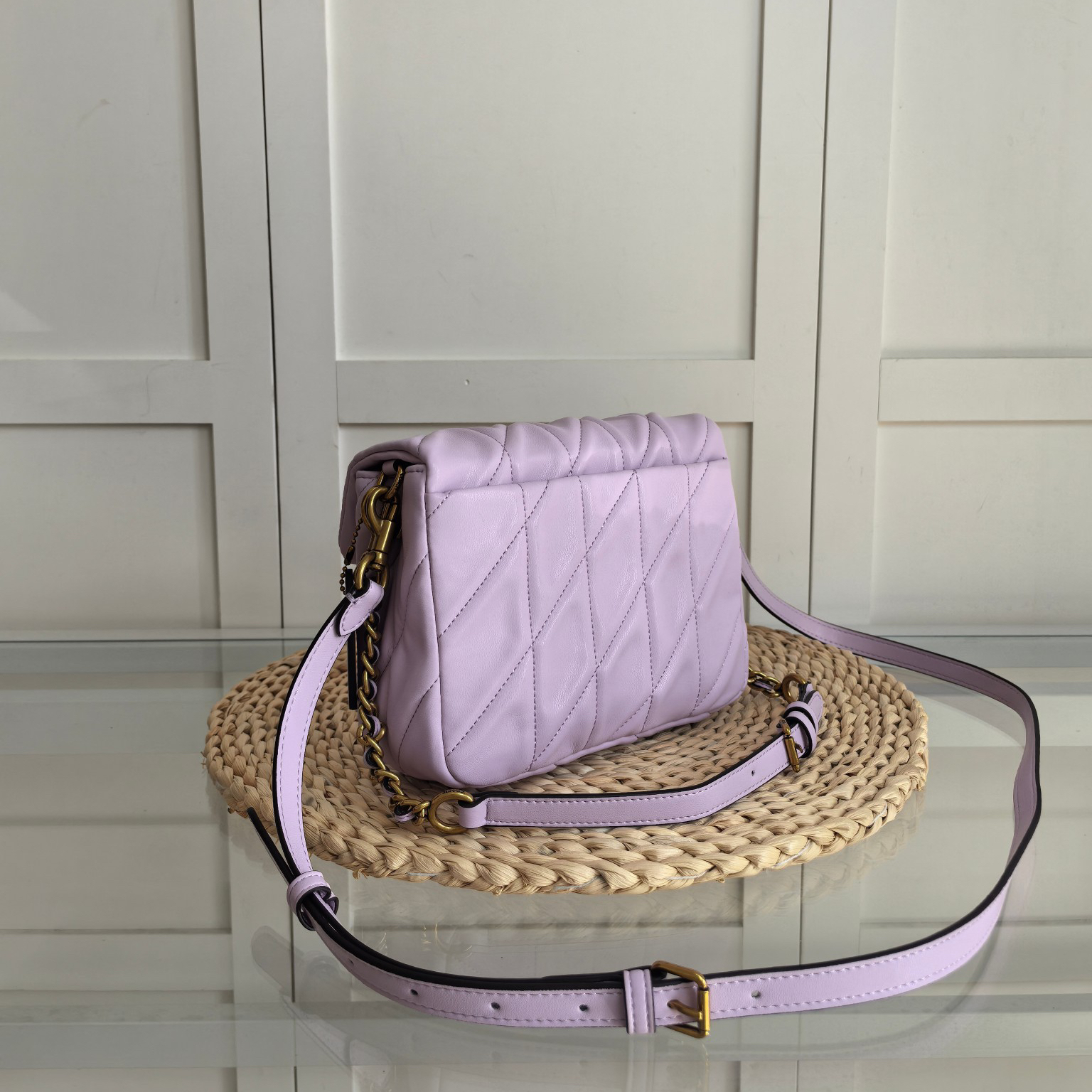 Coach-Times Square diamond patterned crossbody bag