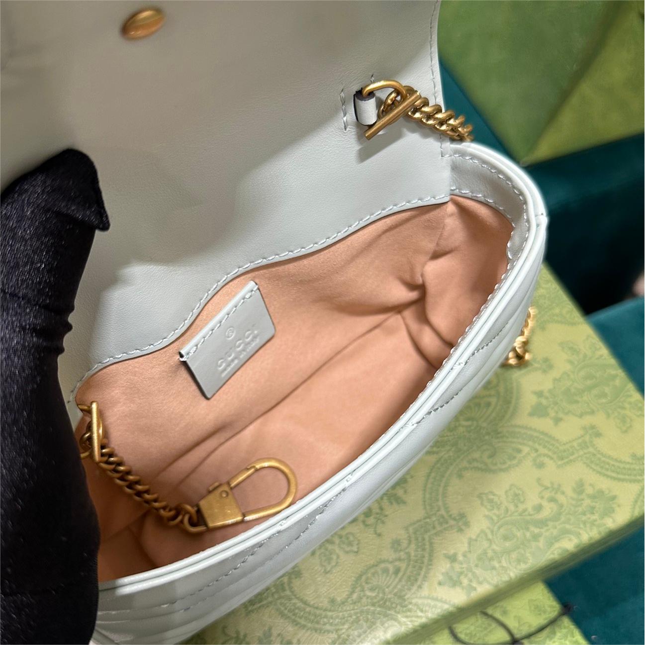 GUCCI-Marmont series Ultra Mini light green handbag