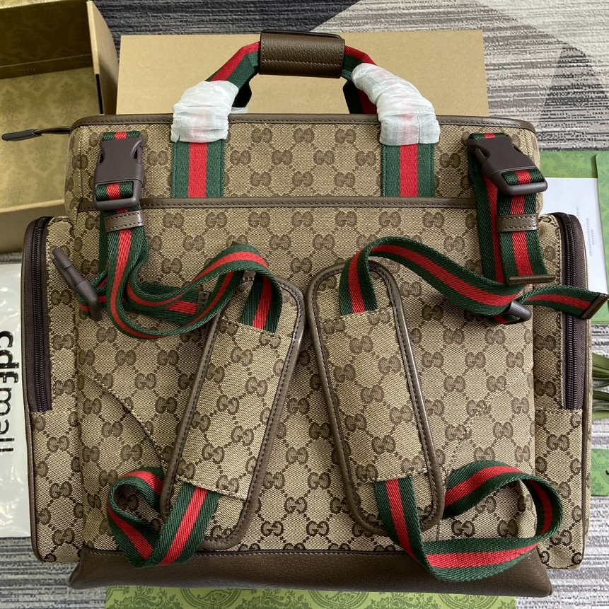 GUCCI - Original Canvas and Leather Backpack Handbag