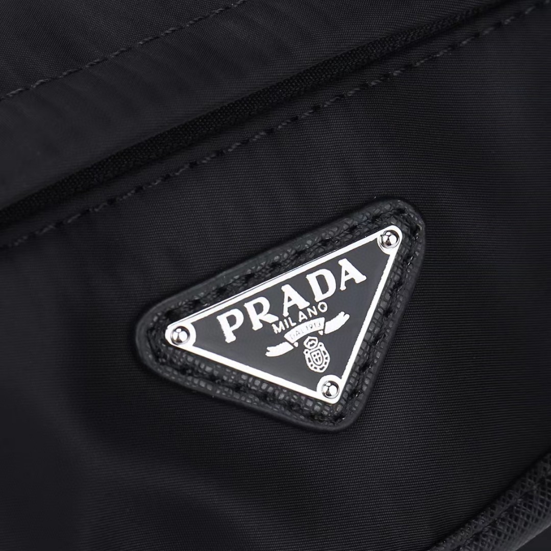 Prada-Safiano leather and nylon fabric shoulder bag