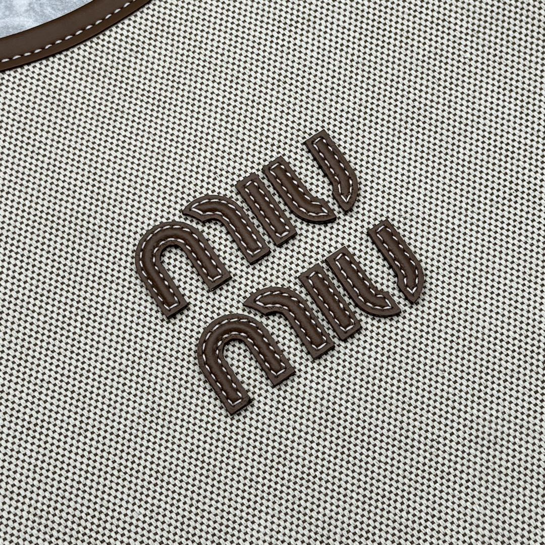 MIU MIU-Canvas Brown Hobo Underarm Bag