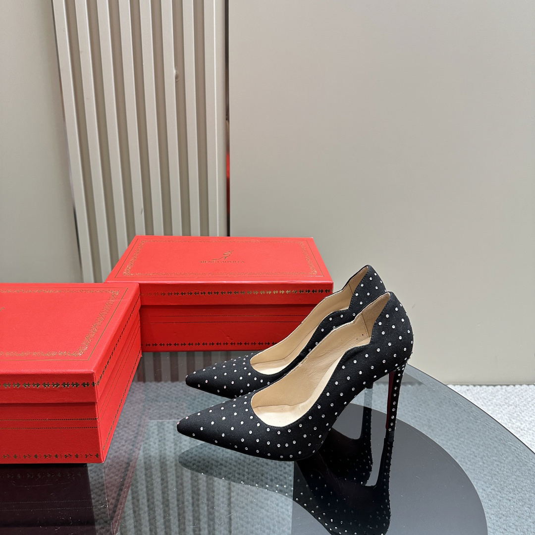 Christian Louboutin-Diamond crystal high heels