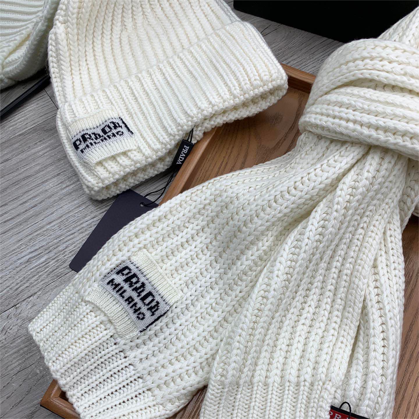 Prada-Wool Knitted Hat Scarf