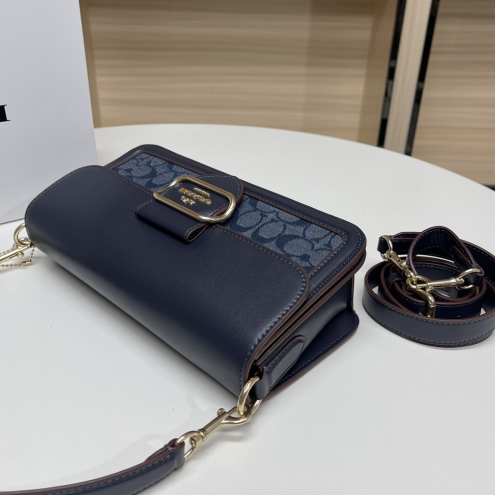 COACH - Morgan 27 Leather with Fabric Underarm Bag Handbag Shoulder Bag