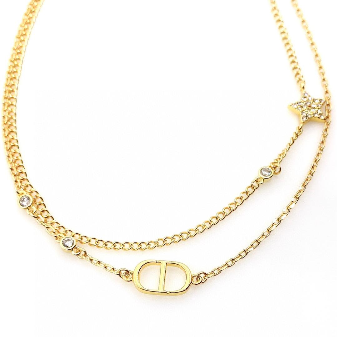 Dior-Five pointed star double layered necklace