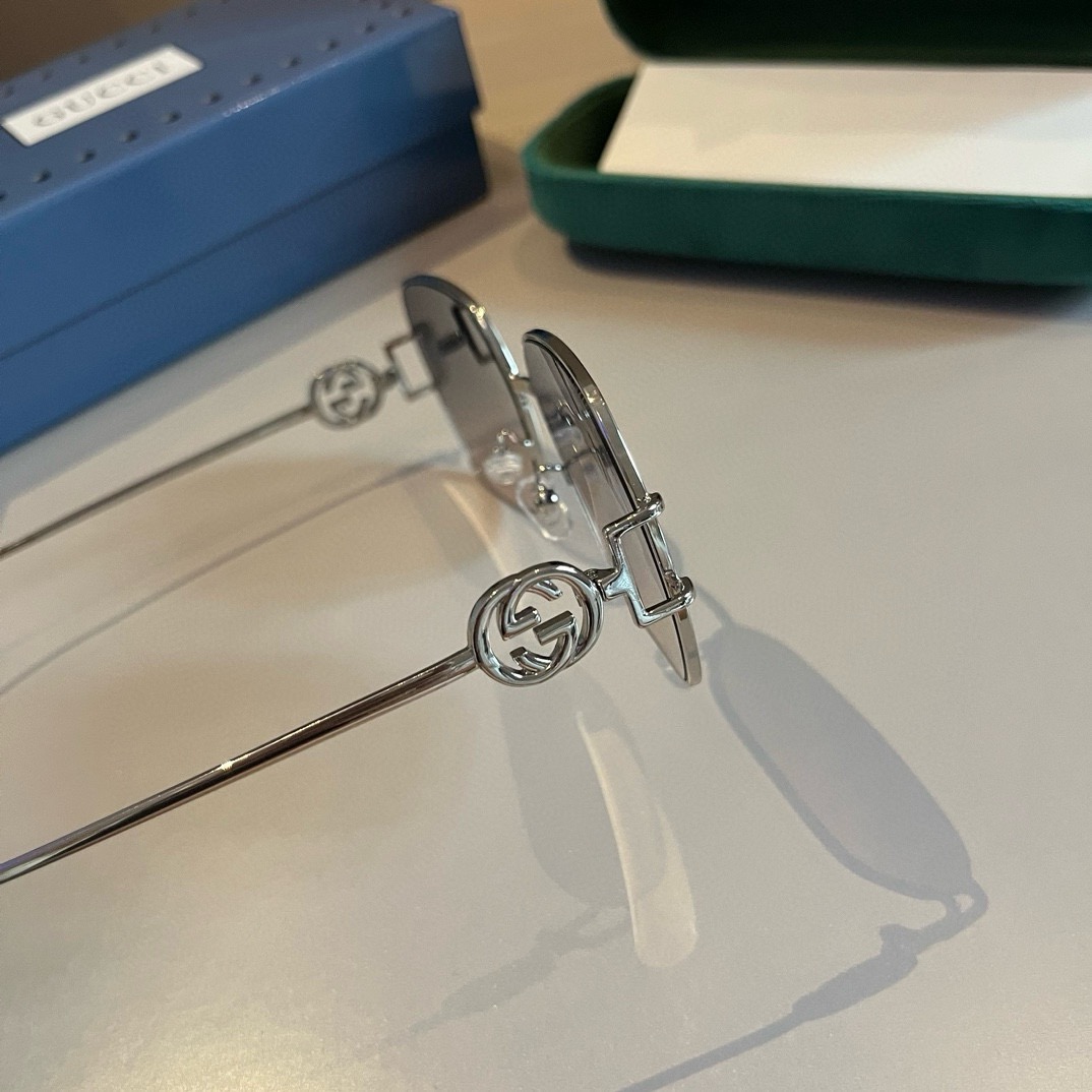 Gucci-unisex round frame fashionable sunglasses