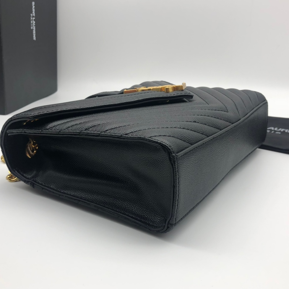 YSL - Black Cowhide Shoulder Crossbody Handbag