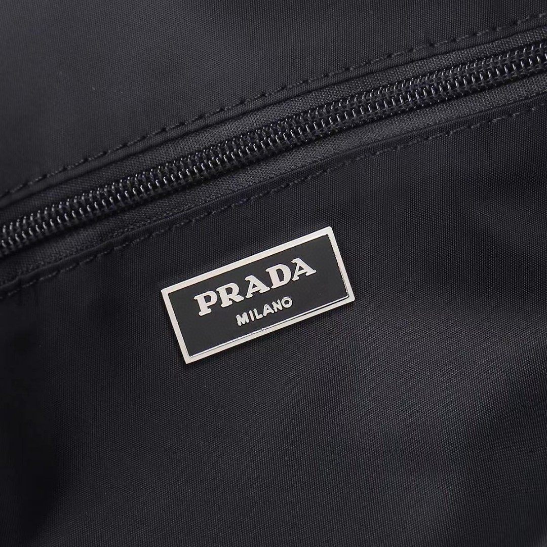 Prada-Triangle metal logo travel bag