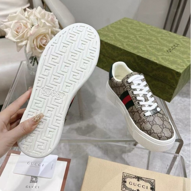 Gucci-Casual Thick Soled White Shoes