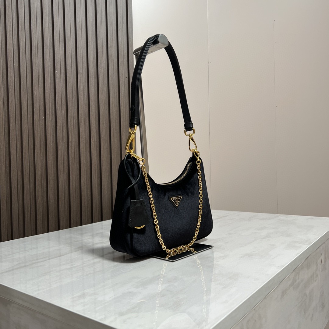Prada-Velvet Hobo Handheld Underarm Bag Crossbody Bag