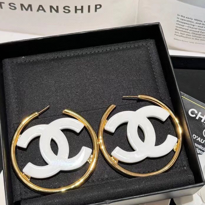 CHANEL - Logo Letter Ring Earrings