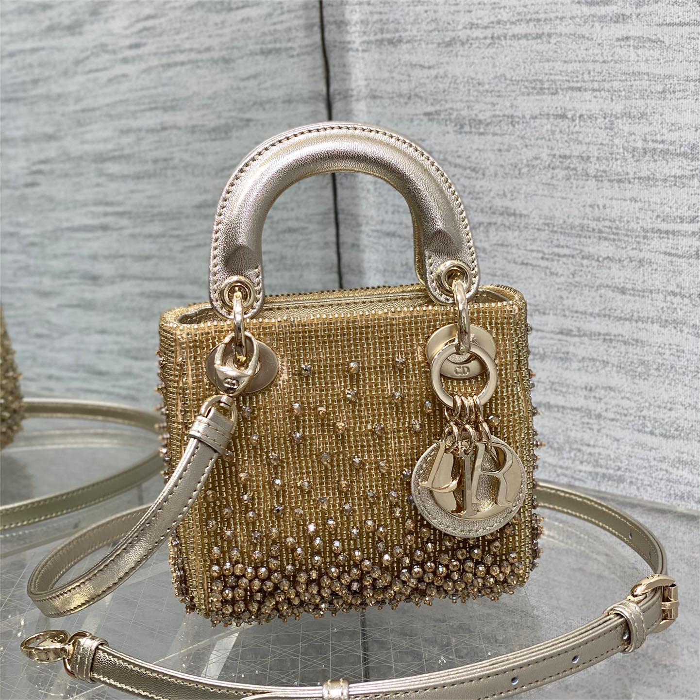 Dior-Lady limited edition handmade bead micro series bag