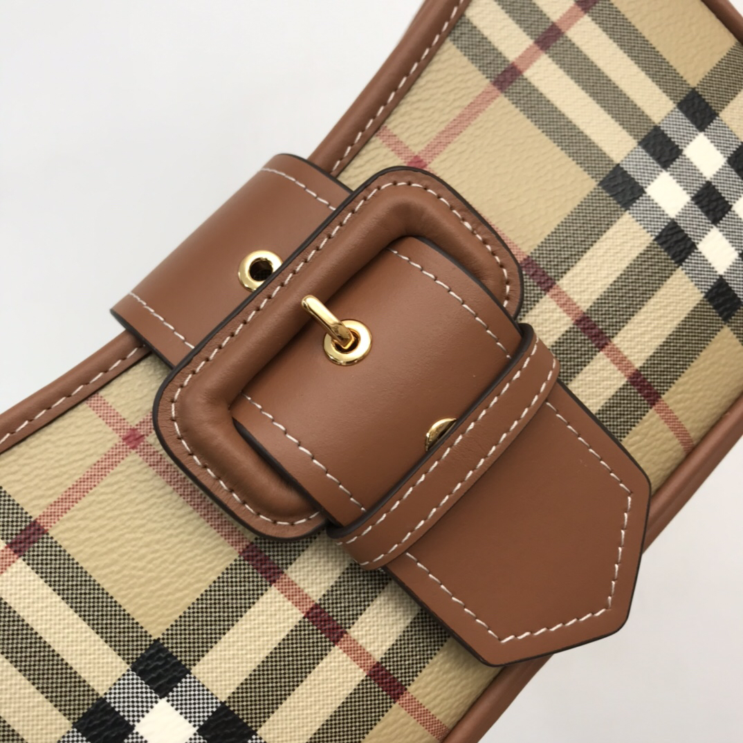 Burberry-Plaid lamb skin crossbody bag