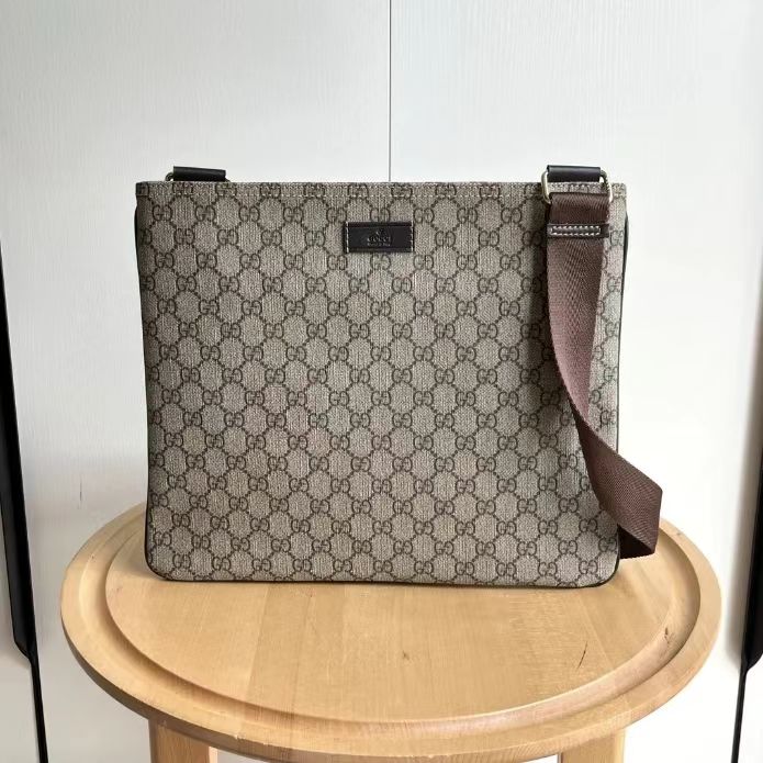 Gucci-Old Flower Canvas Crossbody Bag
