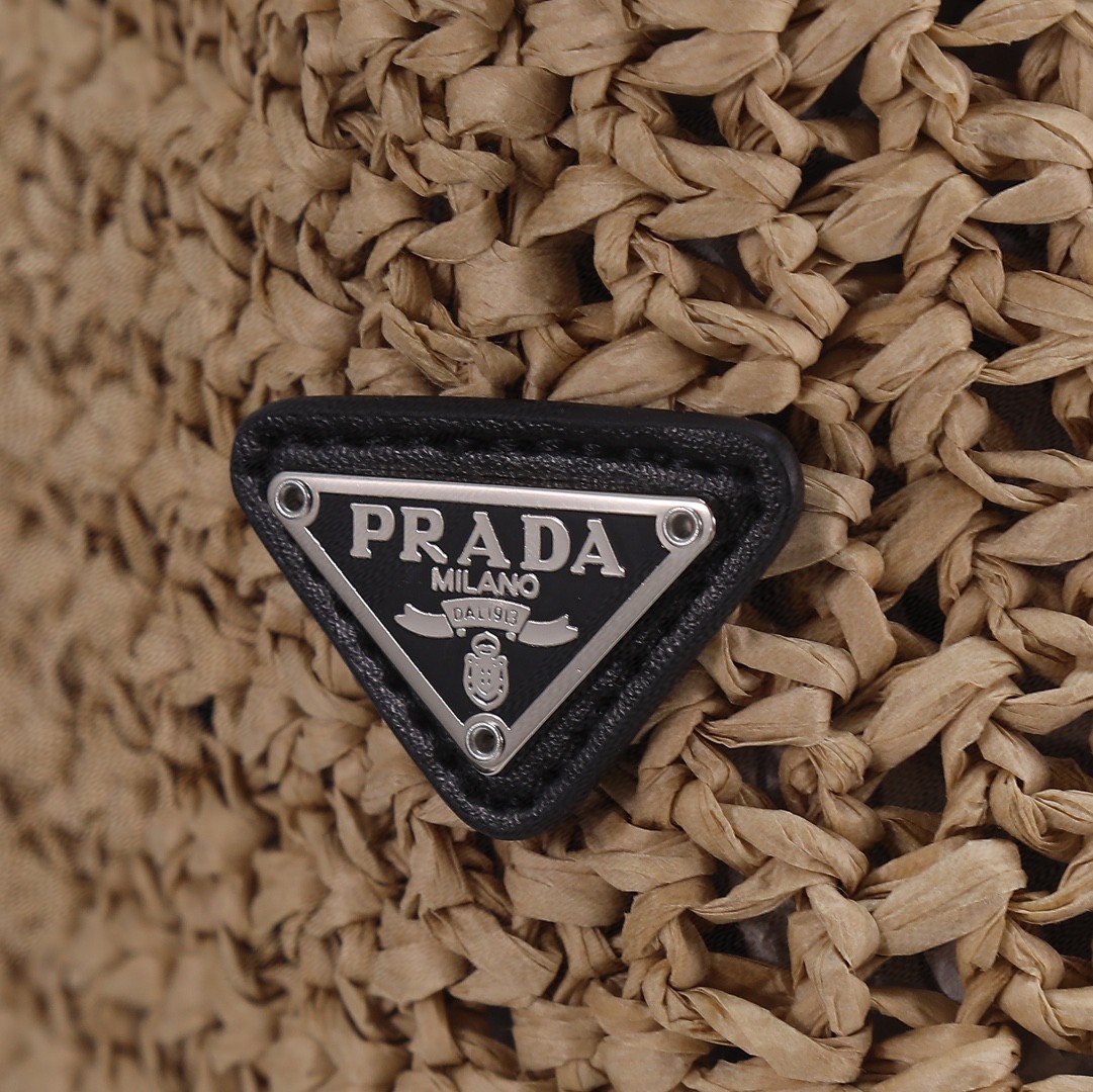 Prada-Imported Lafite Grass Design Fiber Tote Bag