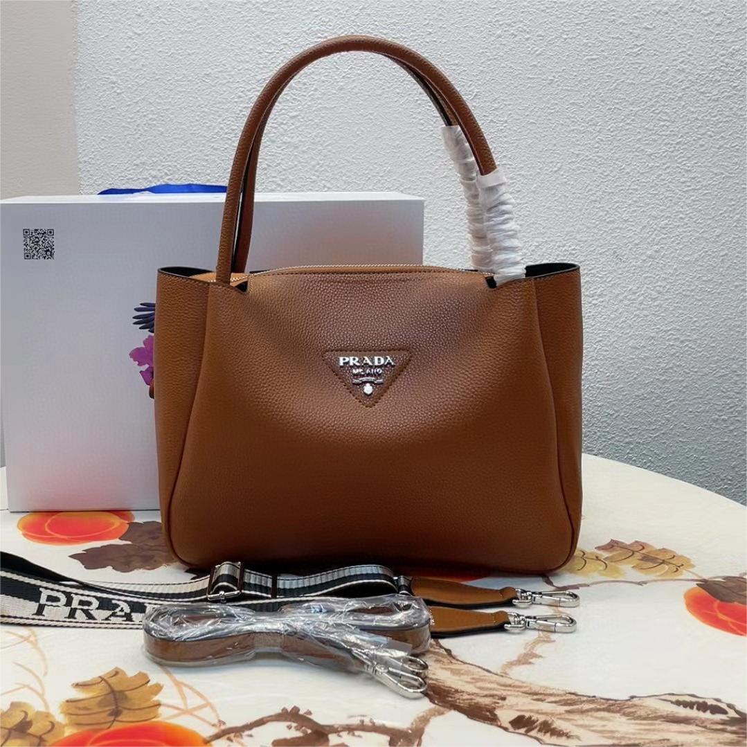 Prada-Imported deer skin patterned cowhide double shoulder straps