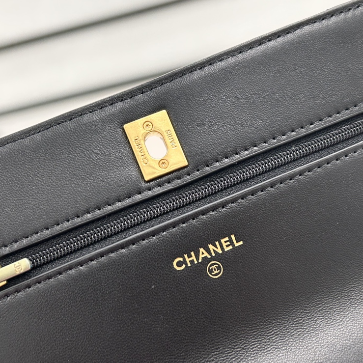 CHANEL- WOC 23B Pearl Handle Lambskin Shoulder Bag