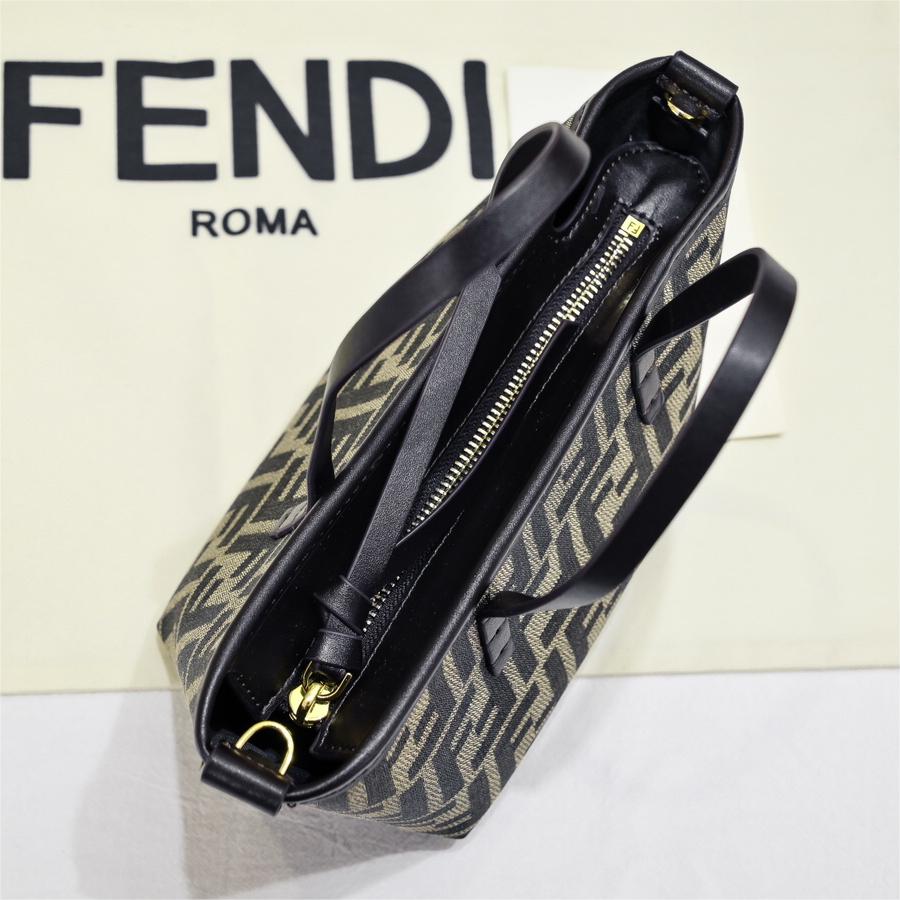 Fendi-Roll mini deep coffee color vegetable basket bag