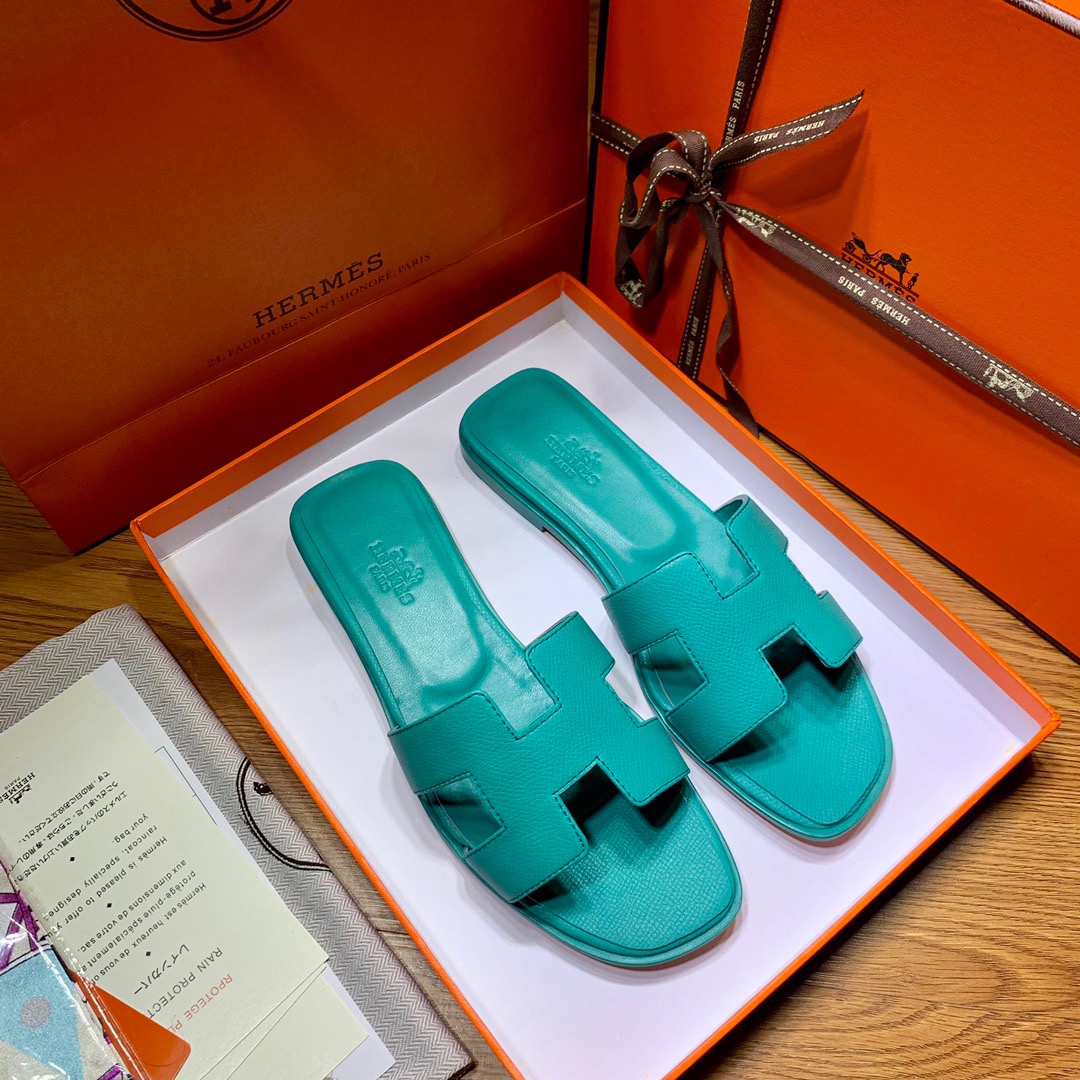 Hermes-Palm Pattern Series Slippers