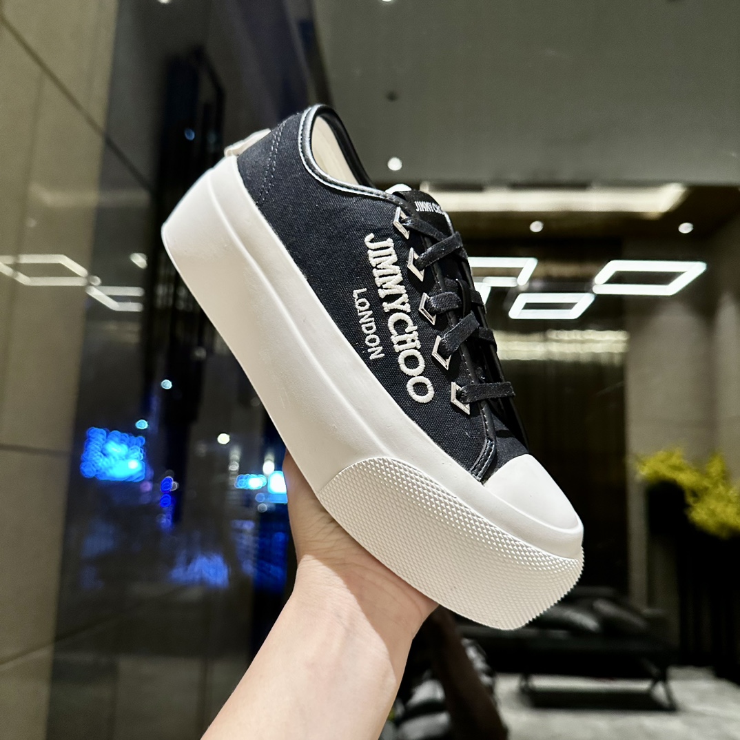 Jimmy Choo-Canvas casual white shoes