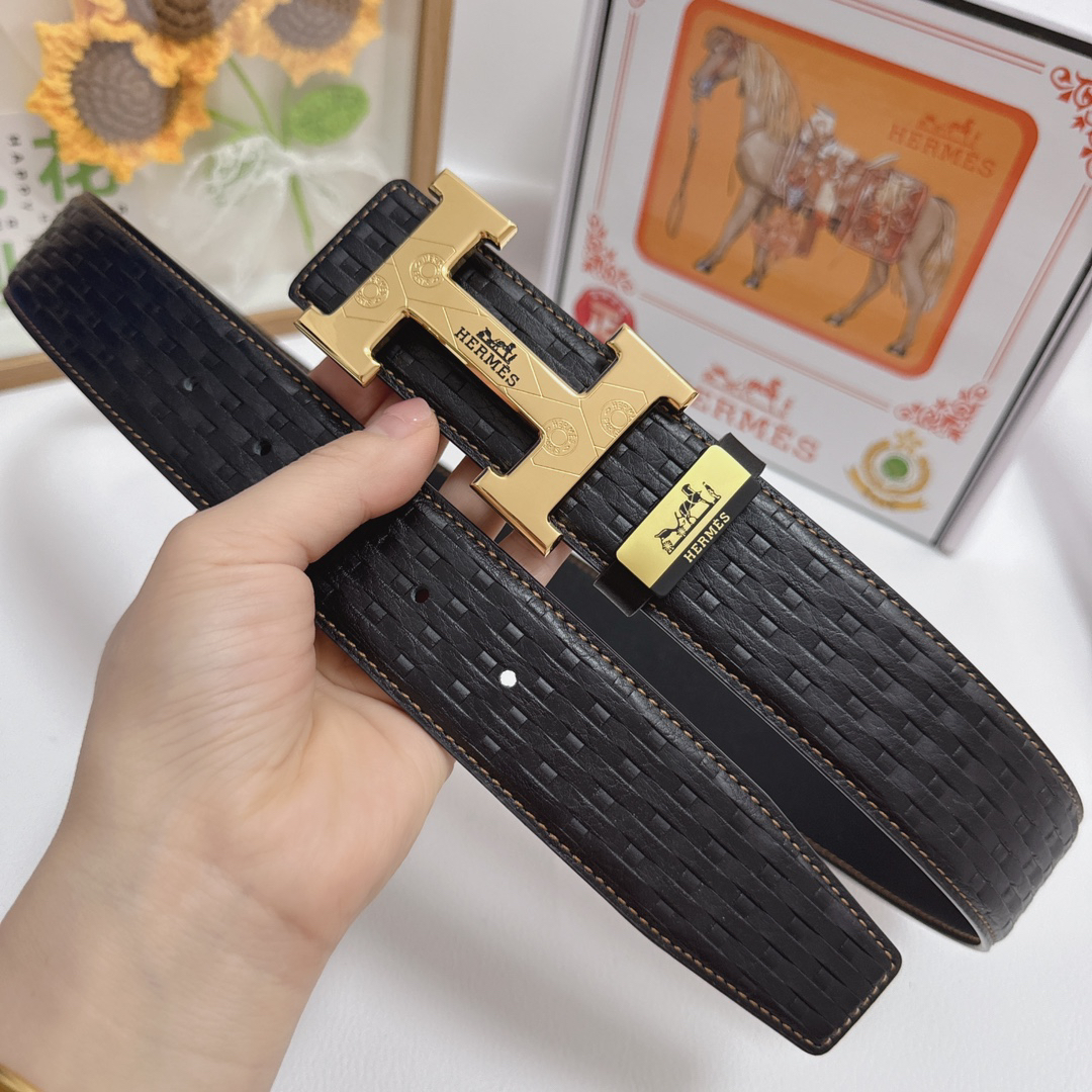 Hermes-cowhide belt