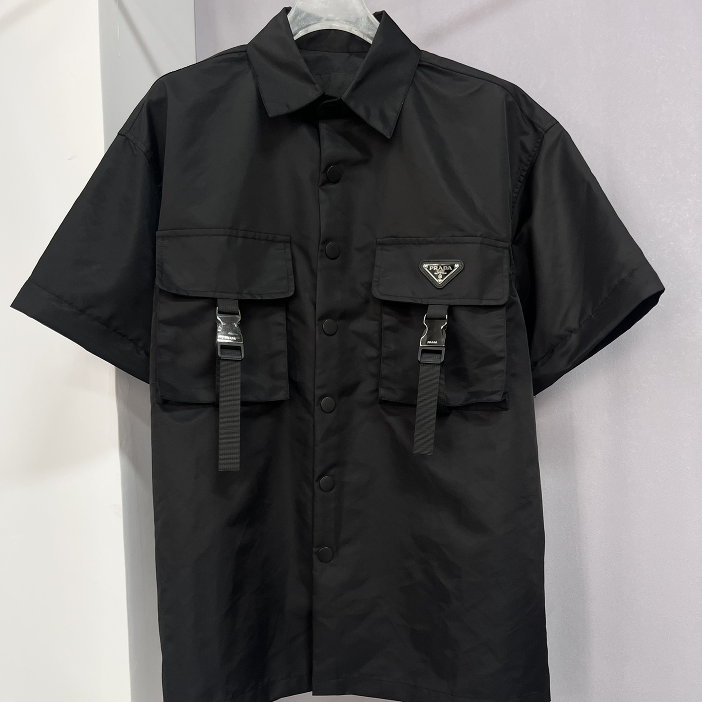 PRAD-Black Button Loose Detachable Long-sleeved Shirt