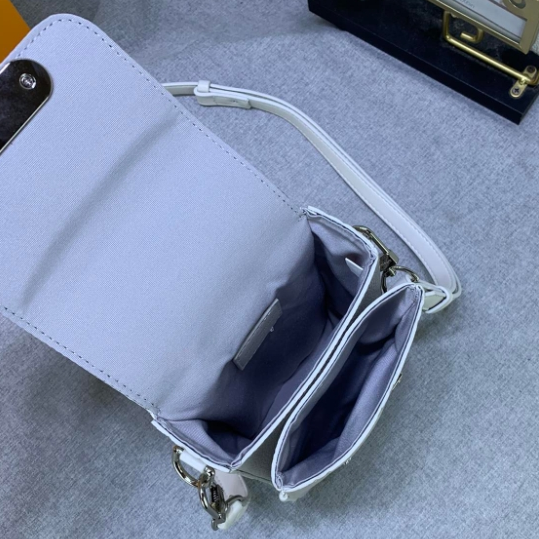 LV-Embossed Cowhide Camera Bag