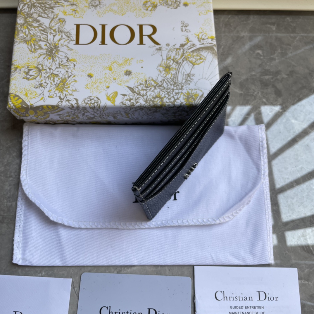 Dior-Saddle clip black grain cowhide leather