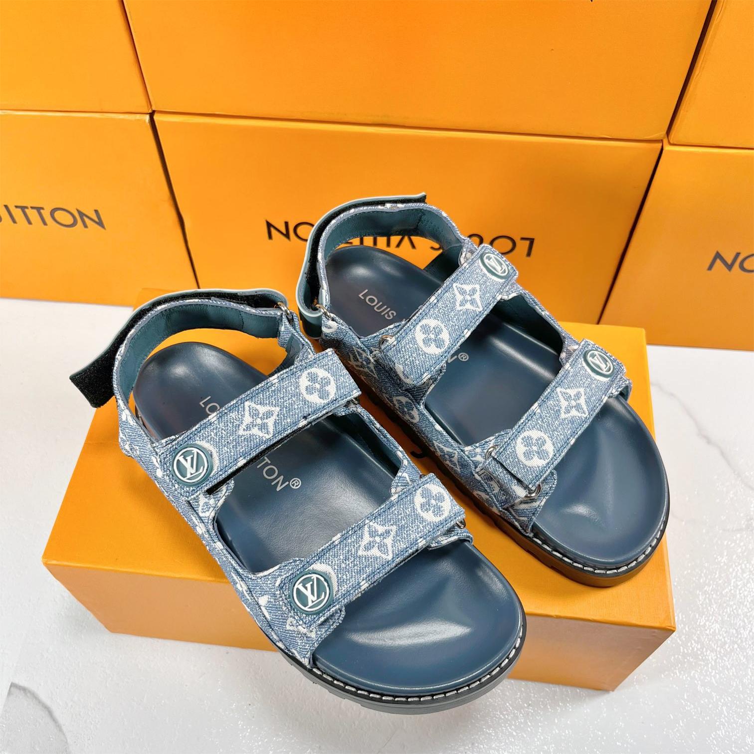 LV-Beach sandals, slippers, denim