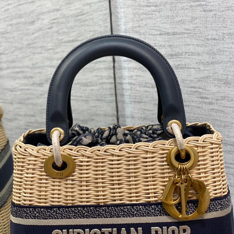 Dior-Wicker Willow bamboo woven large bag
