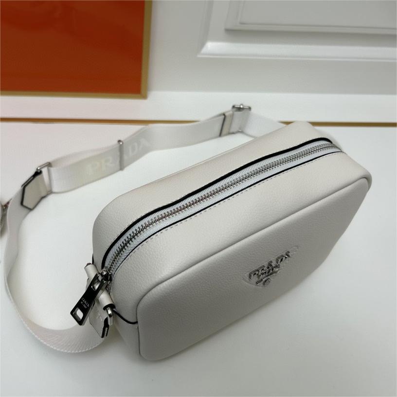 Prada-Imported deer skin pattern cowhide diagonal cross bag