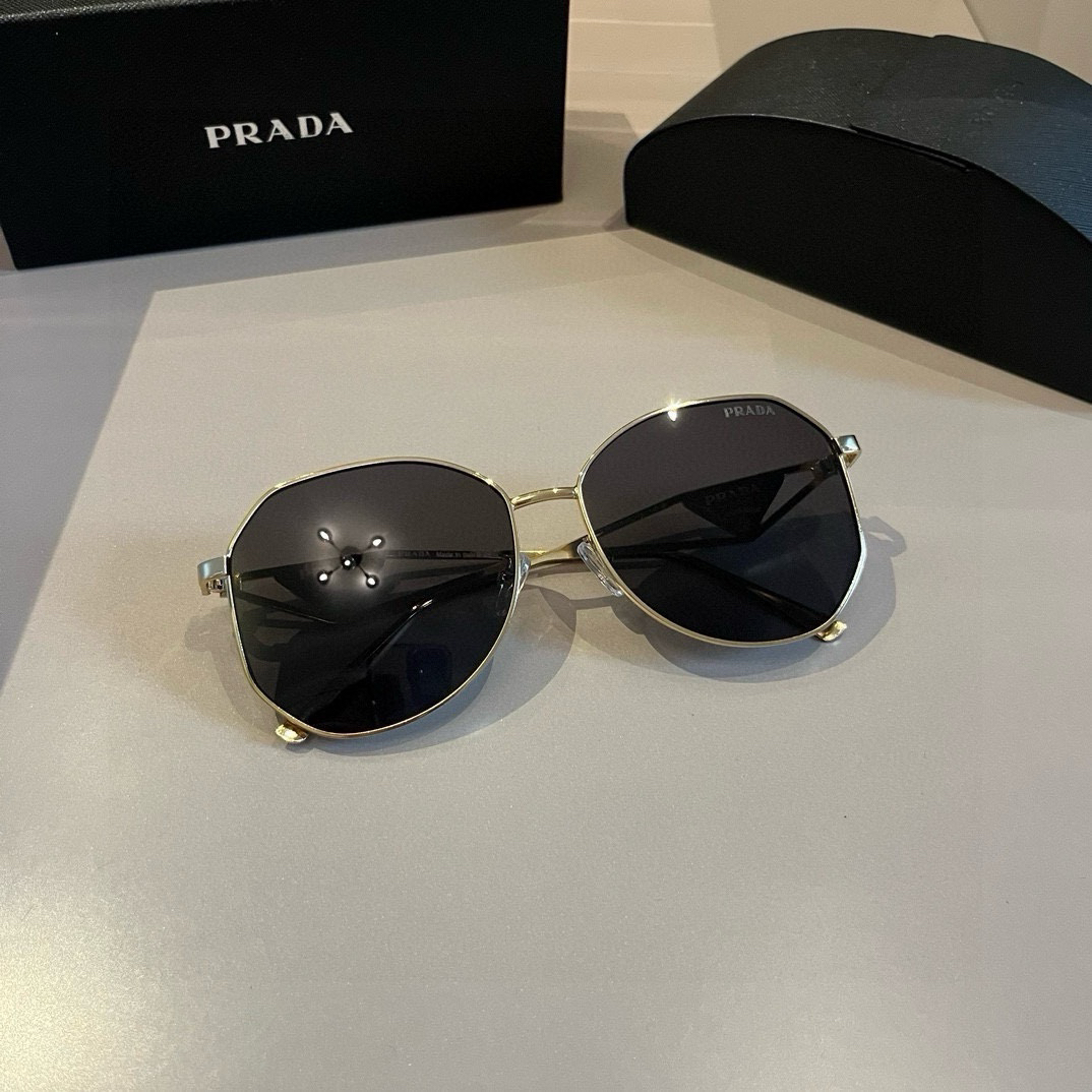 Prada Pilot Double Beam Toad Mirror Triangle Logo Sunglasses