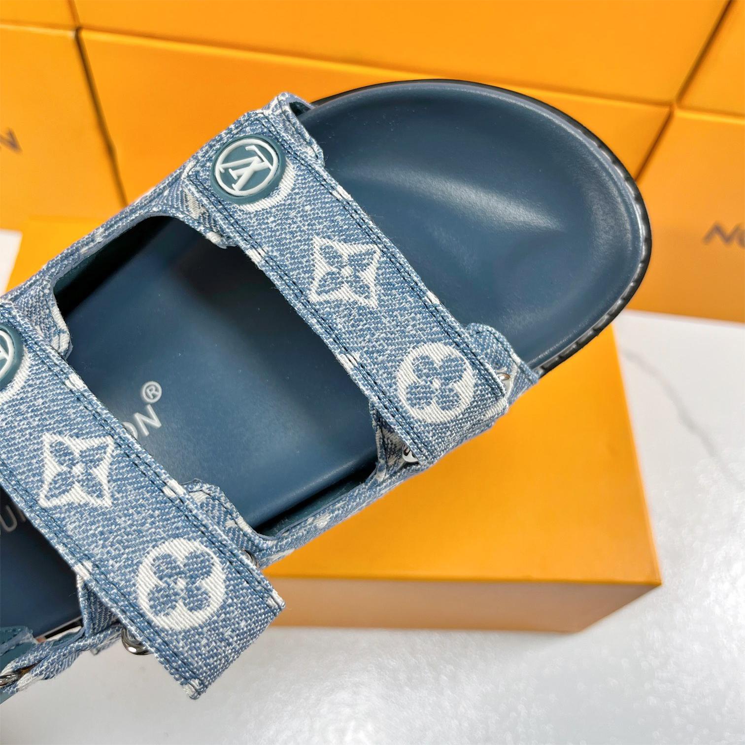 LV-Beach sandals, slippers, denim