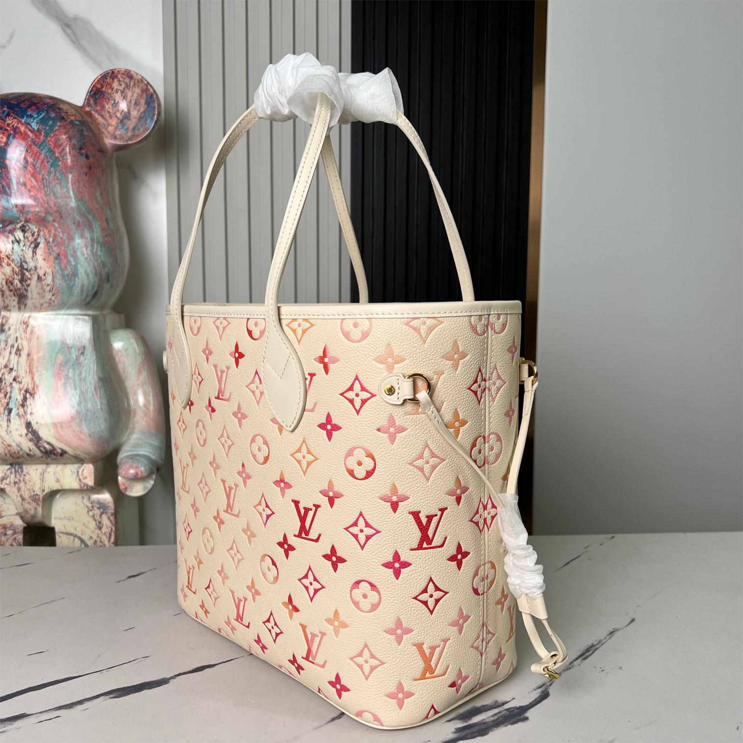 LV-Sunrise Aquarelle Neverfull Medium Tote Bag