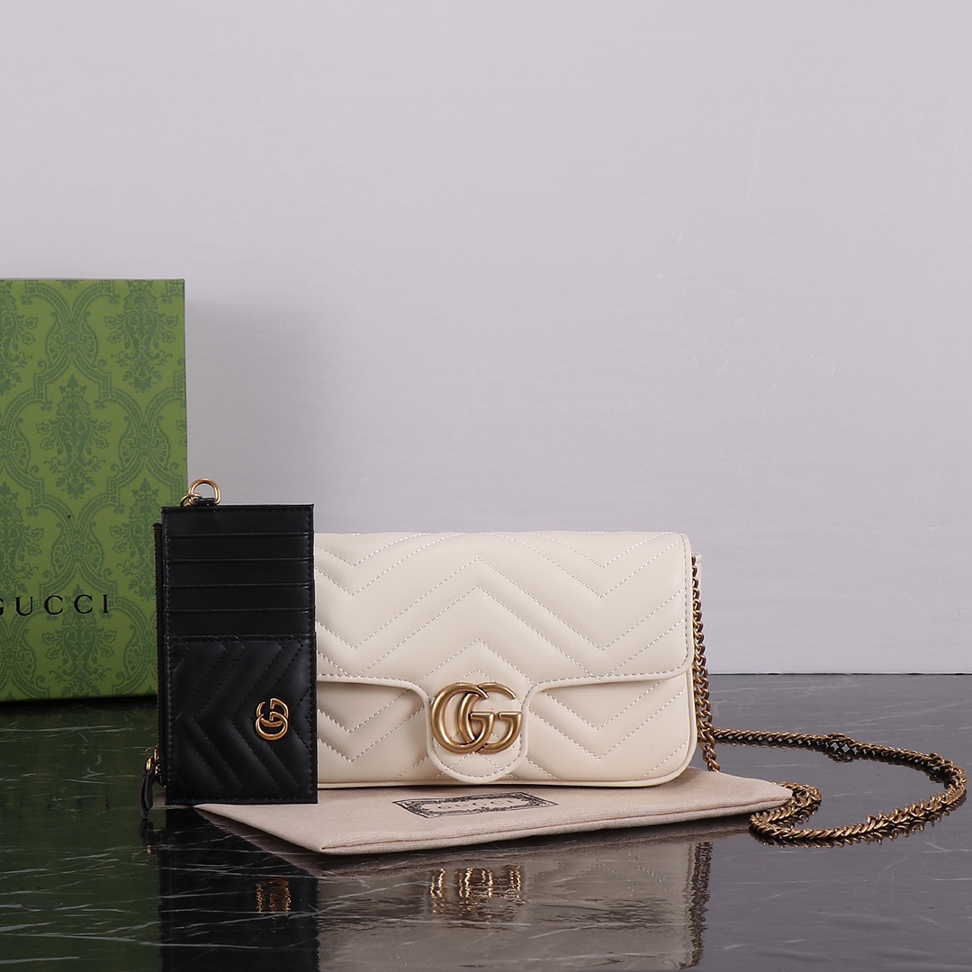 GUCCI-Marmont chain mini handbag with card bag