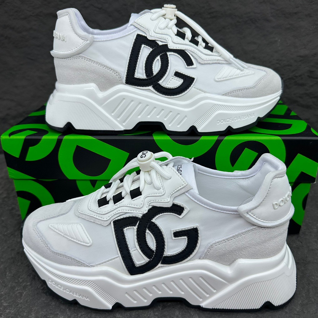 DOLCE & GABBANA - daymaster fabric Leather Sneakers