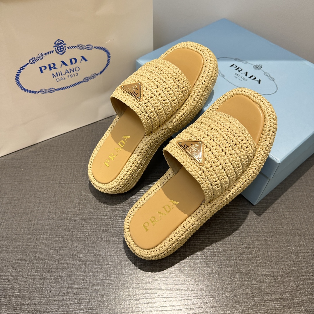 Prada-straw sandals