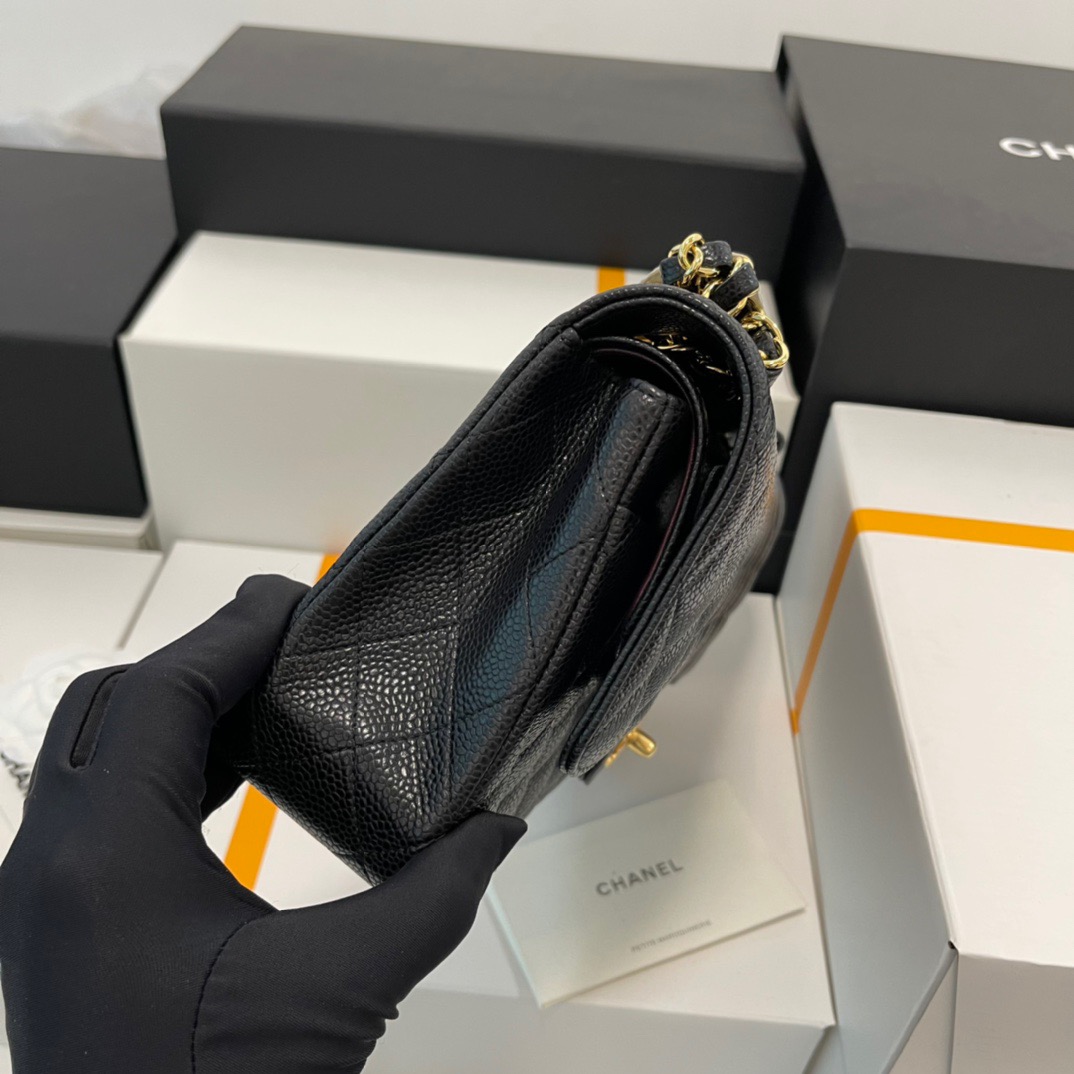 Chanel-Classic Caviar Leather Flip Bag